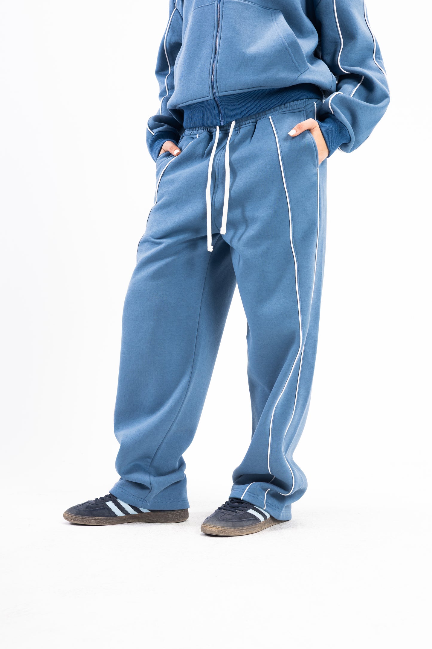 DEEP INDIGO PIPED PANTS