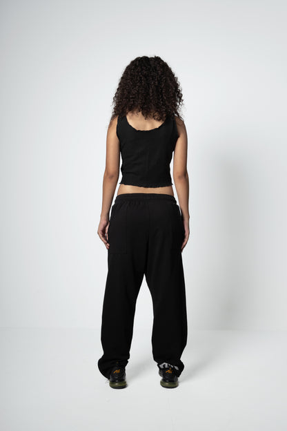 WIND`S BLACK PANTS STRAIGHT