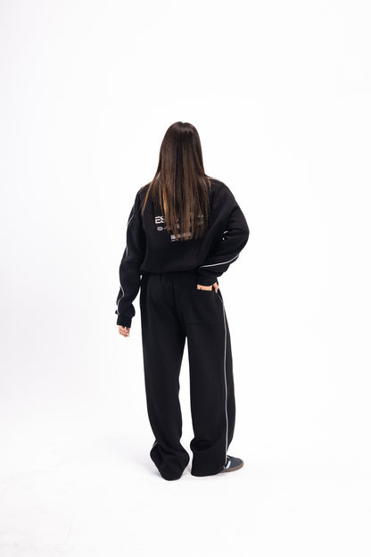JET BLACK PIPED SUIT