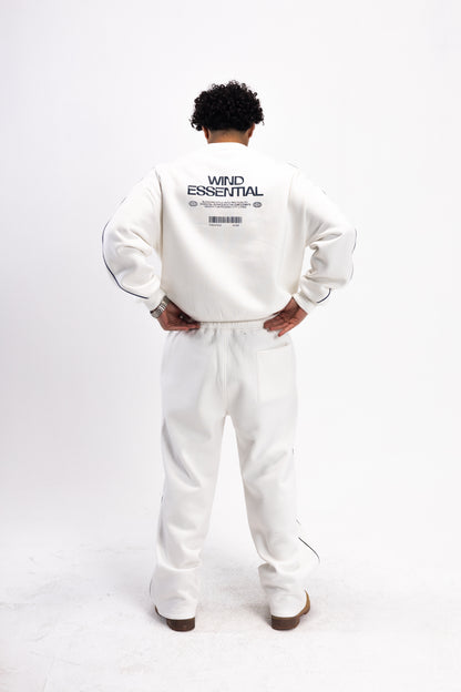 WHITE PIPED SUIT