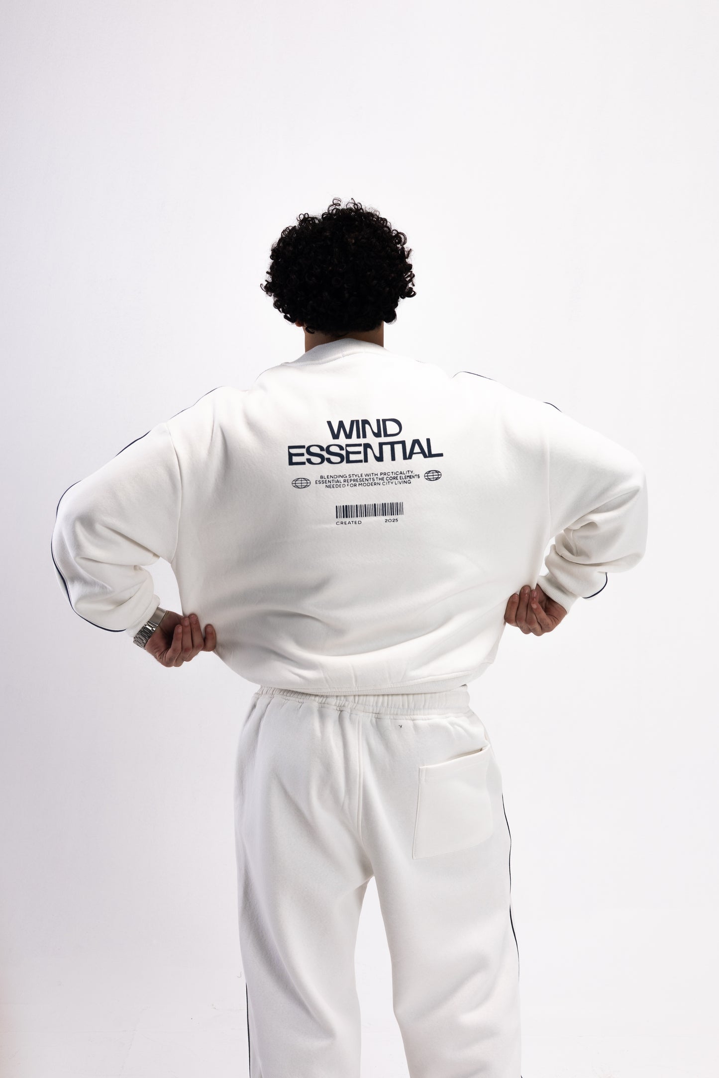 WHITE PIPED SUIT