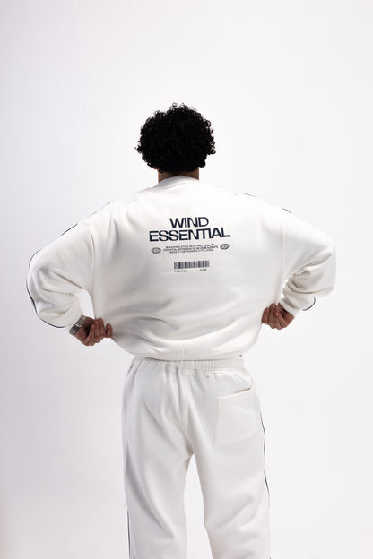 WHITE PIPED SUIT