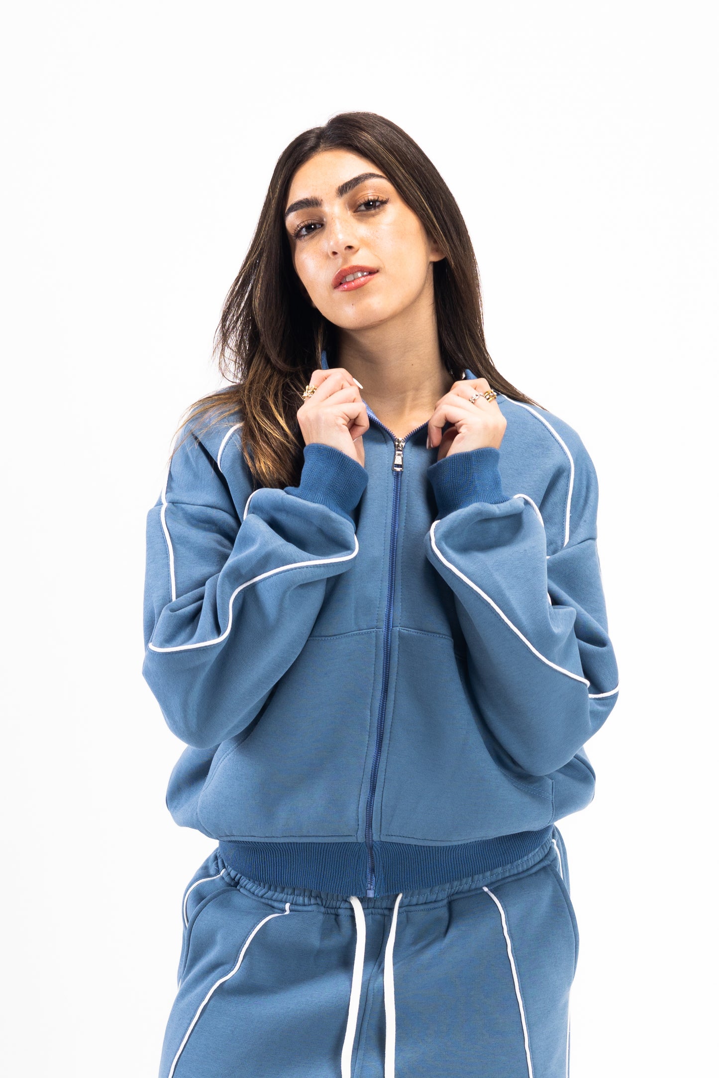 DEEP INDIGO PIPED JACKET