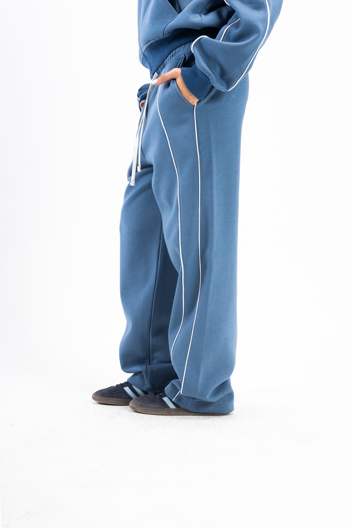 DEEP INDIGO PIPED PANTS