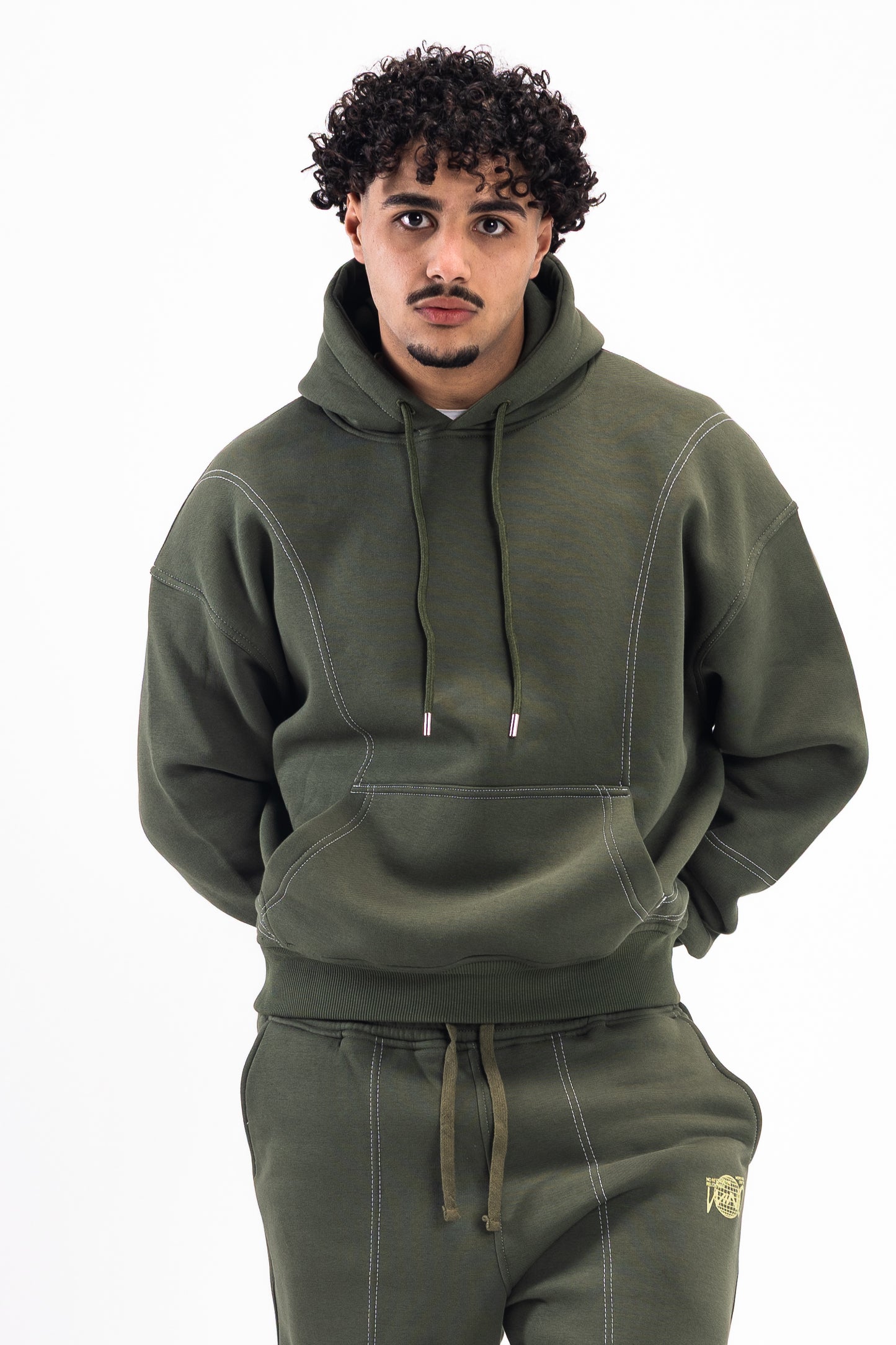STITCHED DARK OLIVE HOODIE