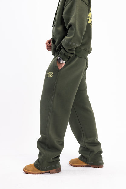 STITCHED DARK OLIVE PANTS