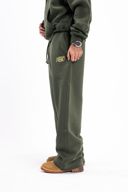 STITCHED DARK OLIVE PANTS