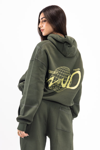 STITCHED DARK OLIVE HOODIE