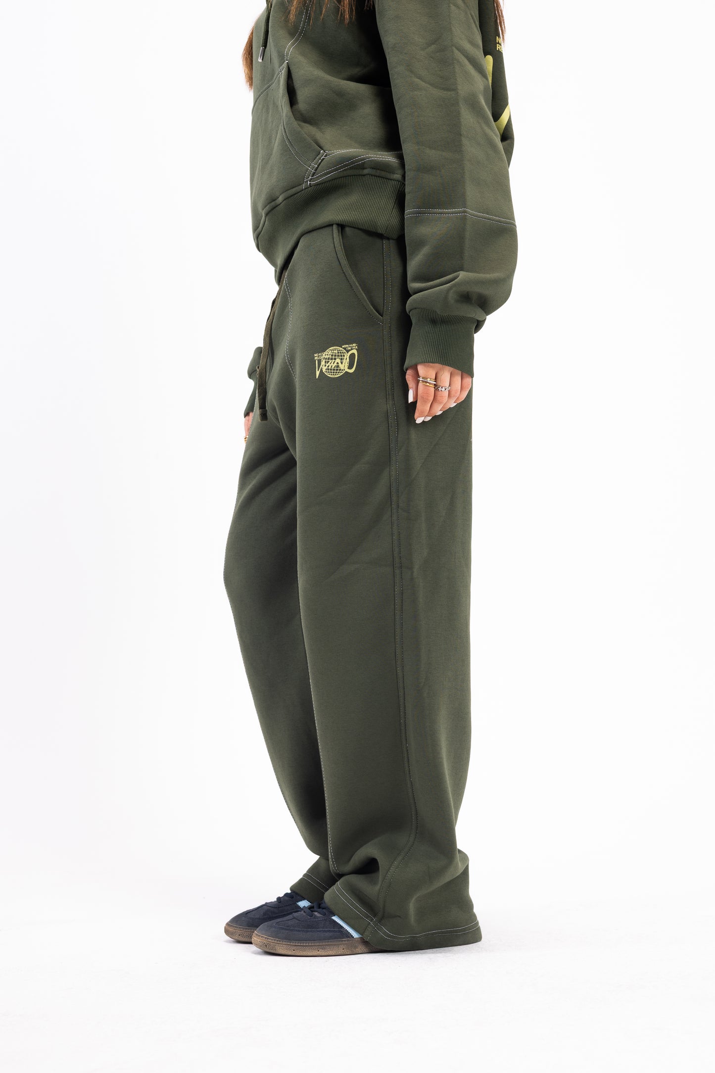 STITCHED DARK OLIVE PANTS