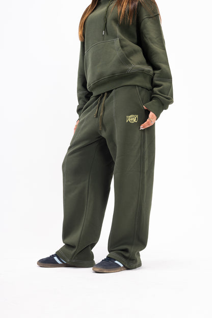 STITCHED DARK OLIVE PANTS