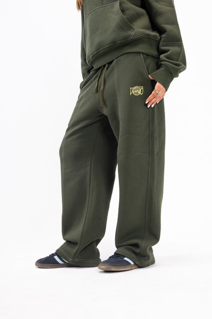 STITCHED DARK OLIVE PANTS