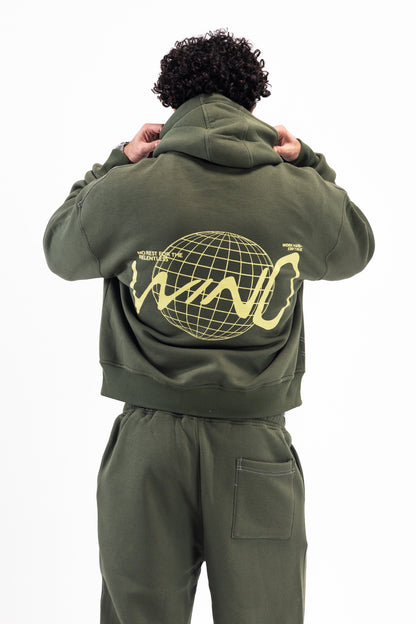 STITCHED DARK OLIVE HOODIE