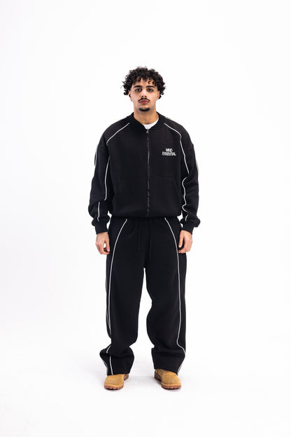 JET BLACK PIPED SUIT