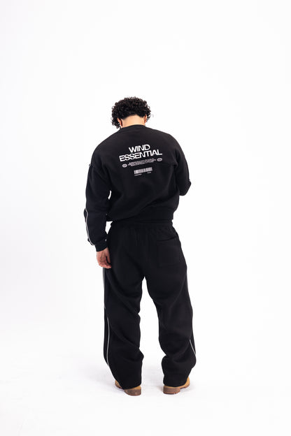 JET BLACK PIPED SUIT